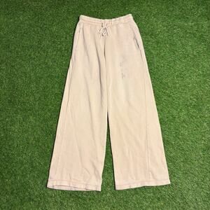 Zara Sweatpants Womens Small Beige Wide Leg Drawstring Lounge Casual